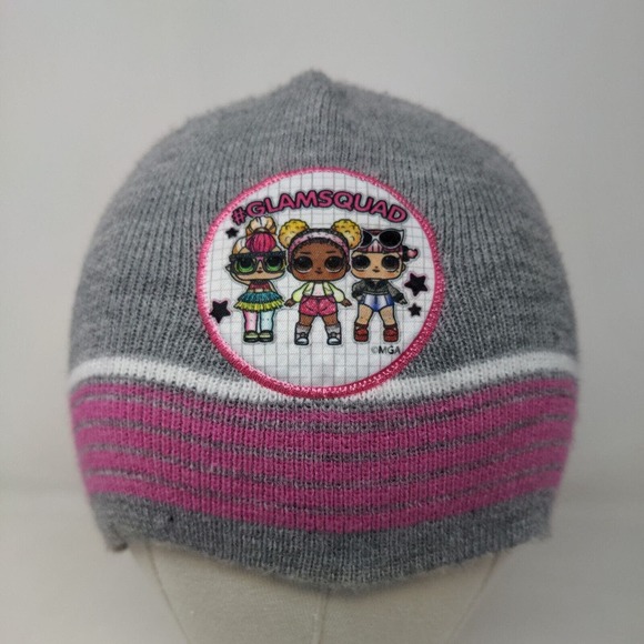LOL Surprise Girl's Beanie Hat Cap Gray Embroidered Glamsquad Logo - Picture 2 of 10